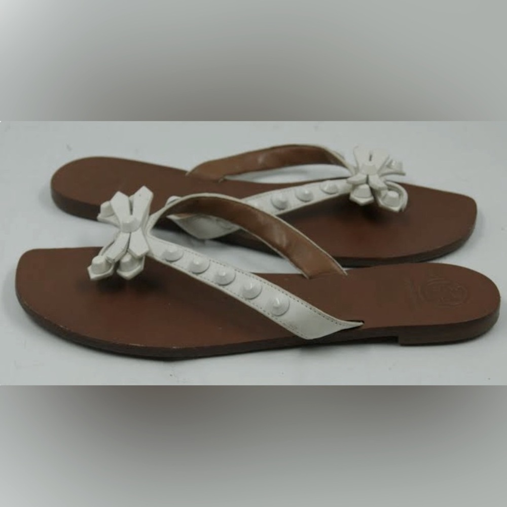 Tory Burch “Aurora” Studded Sandals with Bow Size 8.5 - Picture 2 of 9
